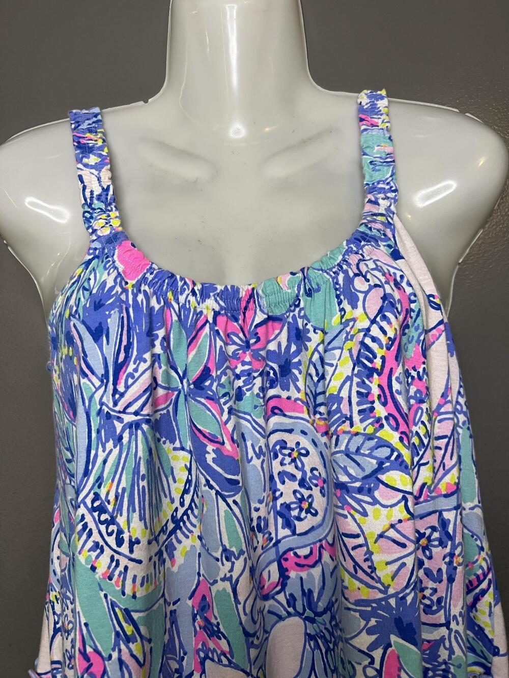 Lilly Pulitzer Dress Womens Size Medium Multicolor Floral Tiered Sundress